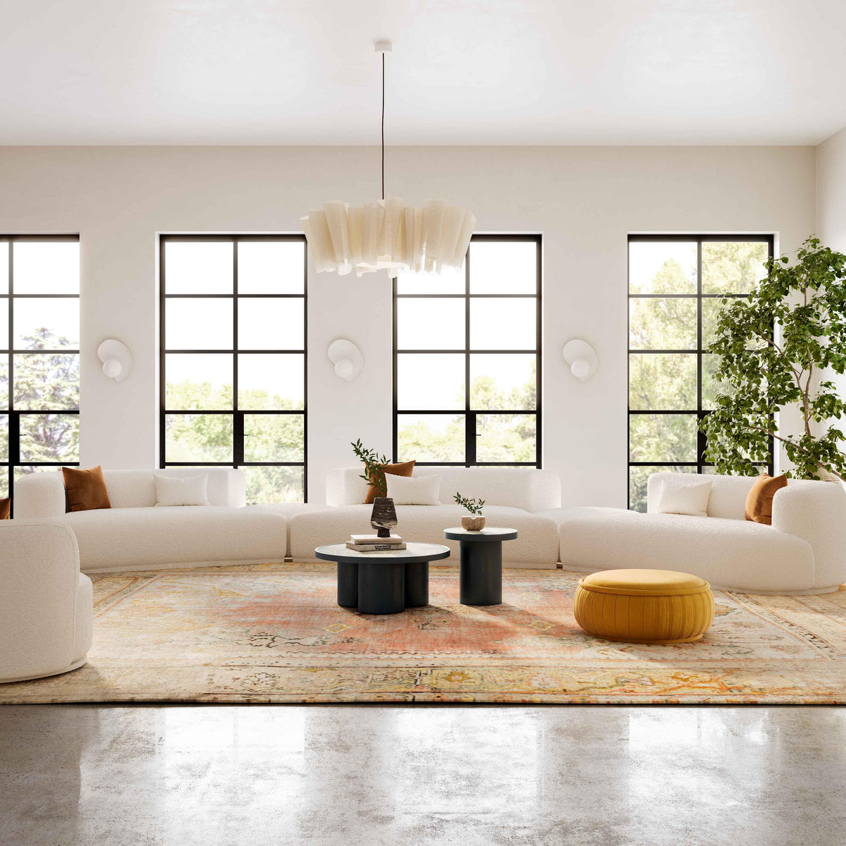 Fickle Cream Boucle Modular Sectional