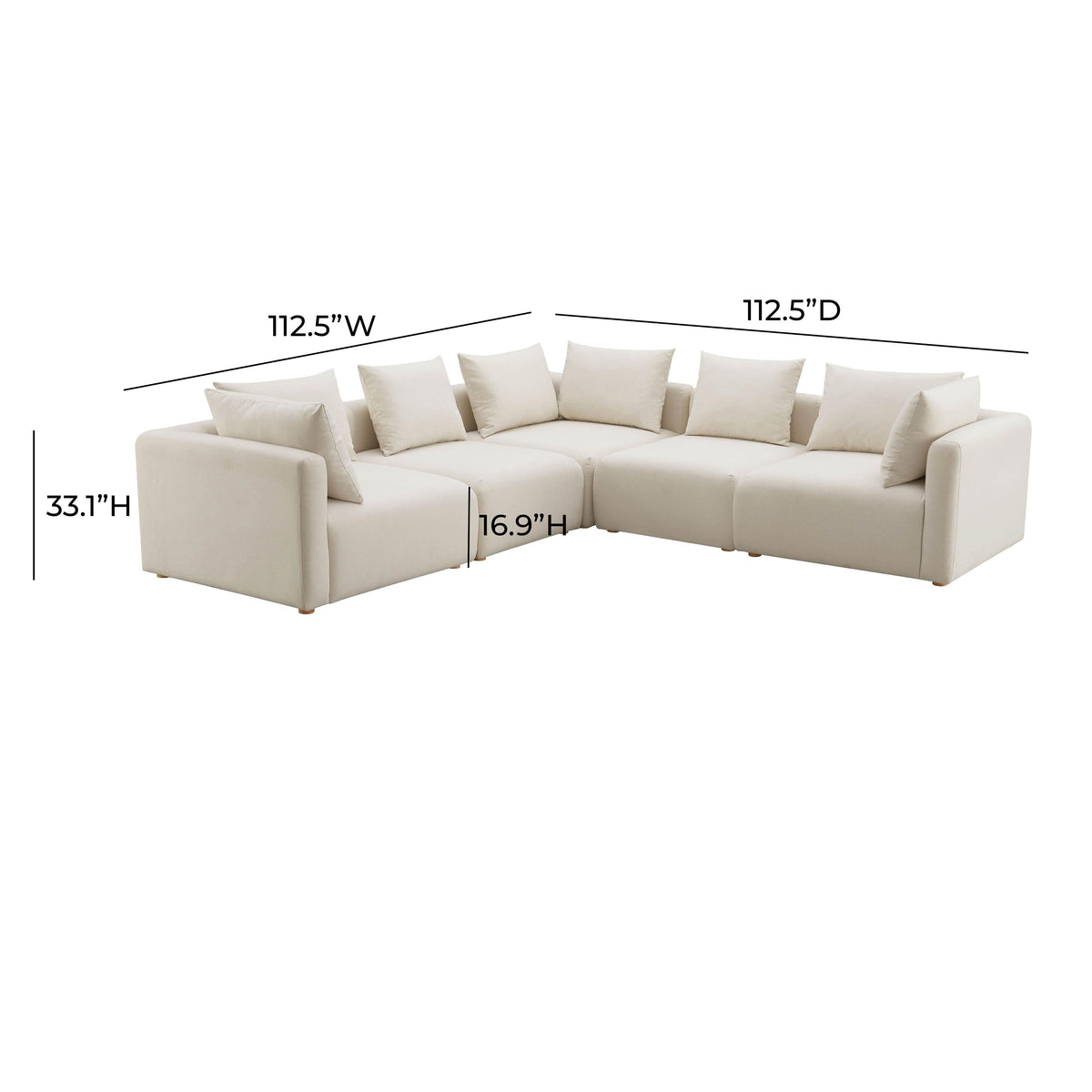 Hangover Cream Performance Linen Modular Sectional