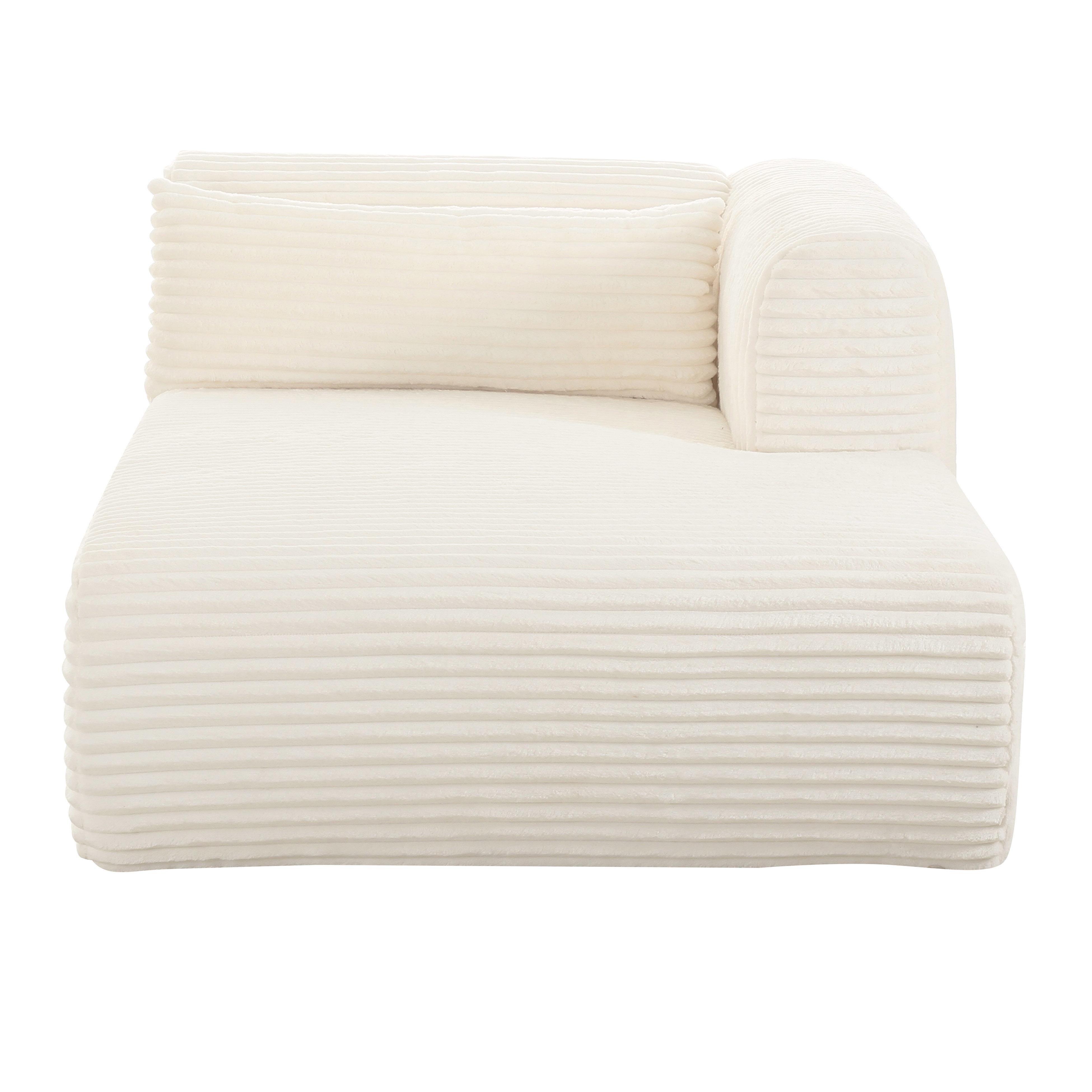 Tarra Fluffy Oversized Cream Corduroy Modular RAF Chaise - UK