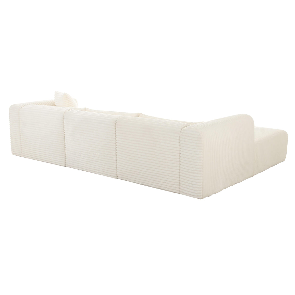 Tarra Fluffy Cream Corduroy Modular Sectional