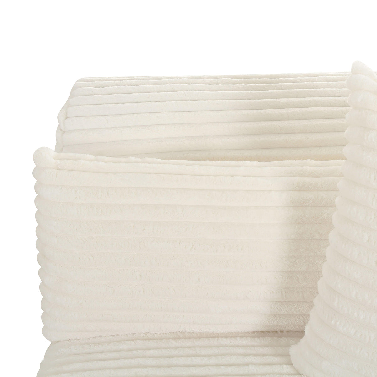 Tarra Fluffy Oversized Cream Corduroy Modular RAF Corner Chair