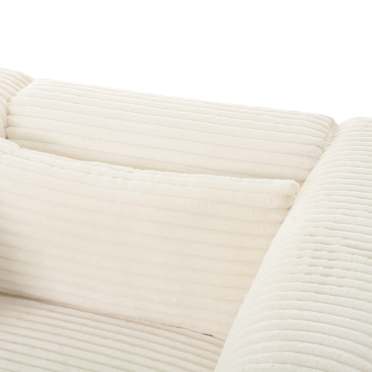 Tarra Fluffy Oversized Cream Corduroy Modular Sofa - UK