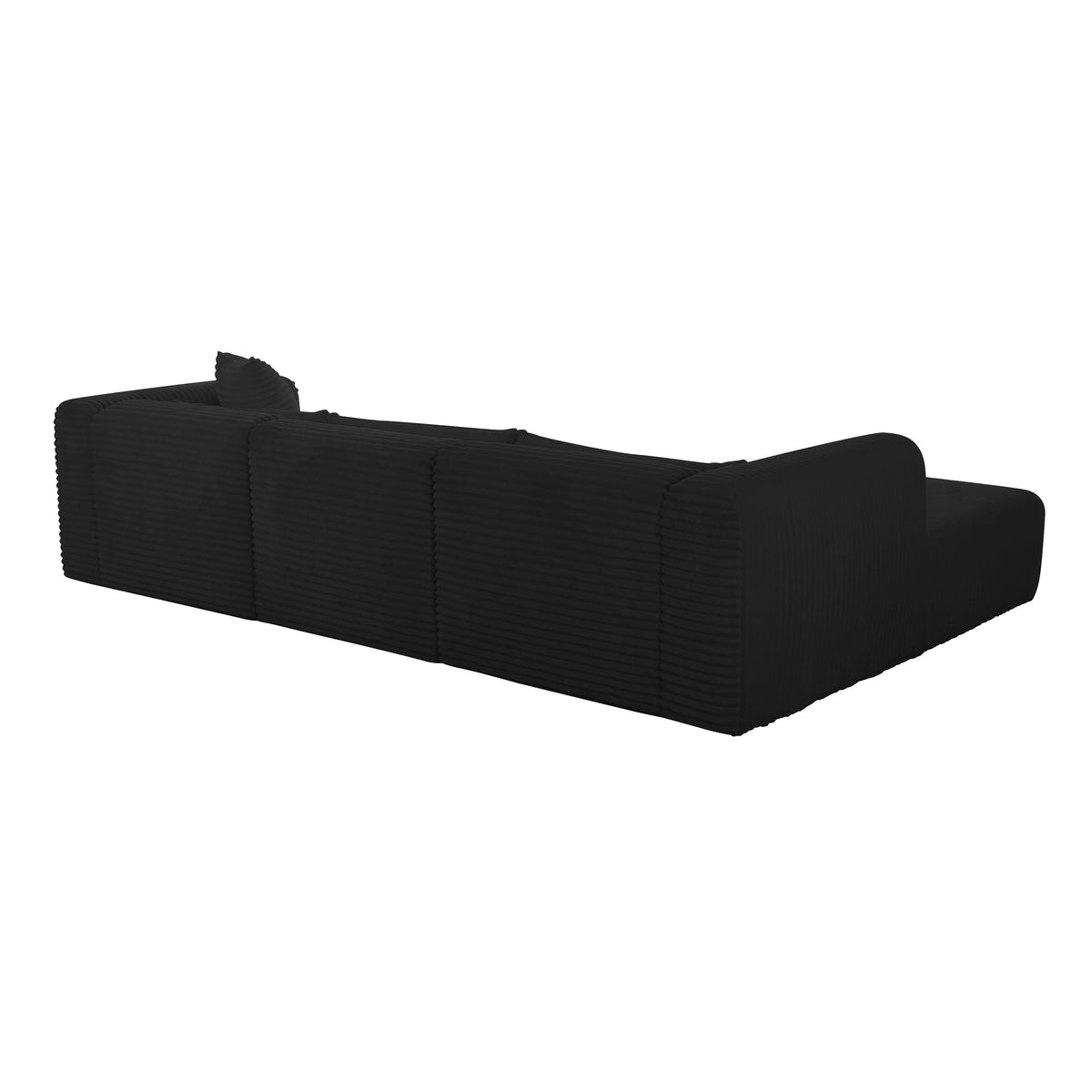 Tarra Fluffy Black Corduroy Modular Sectional