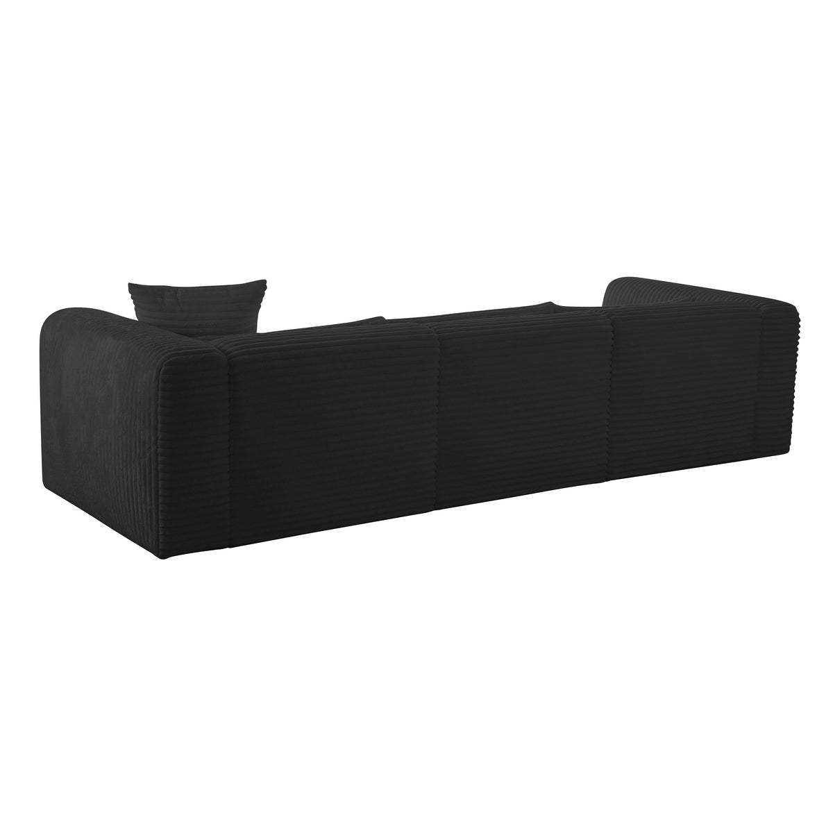 Tarra Fluffy Black Corduroy Modular Sectional