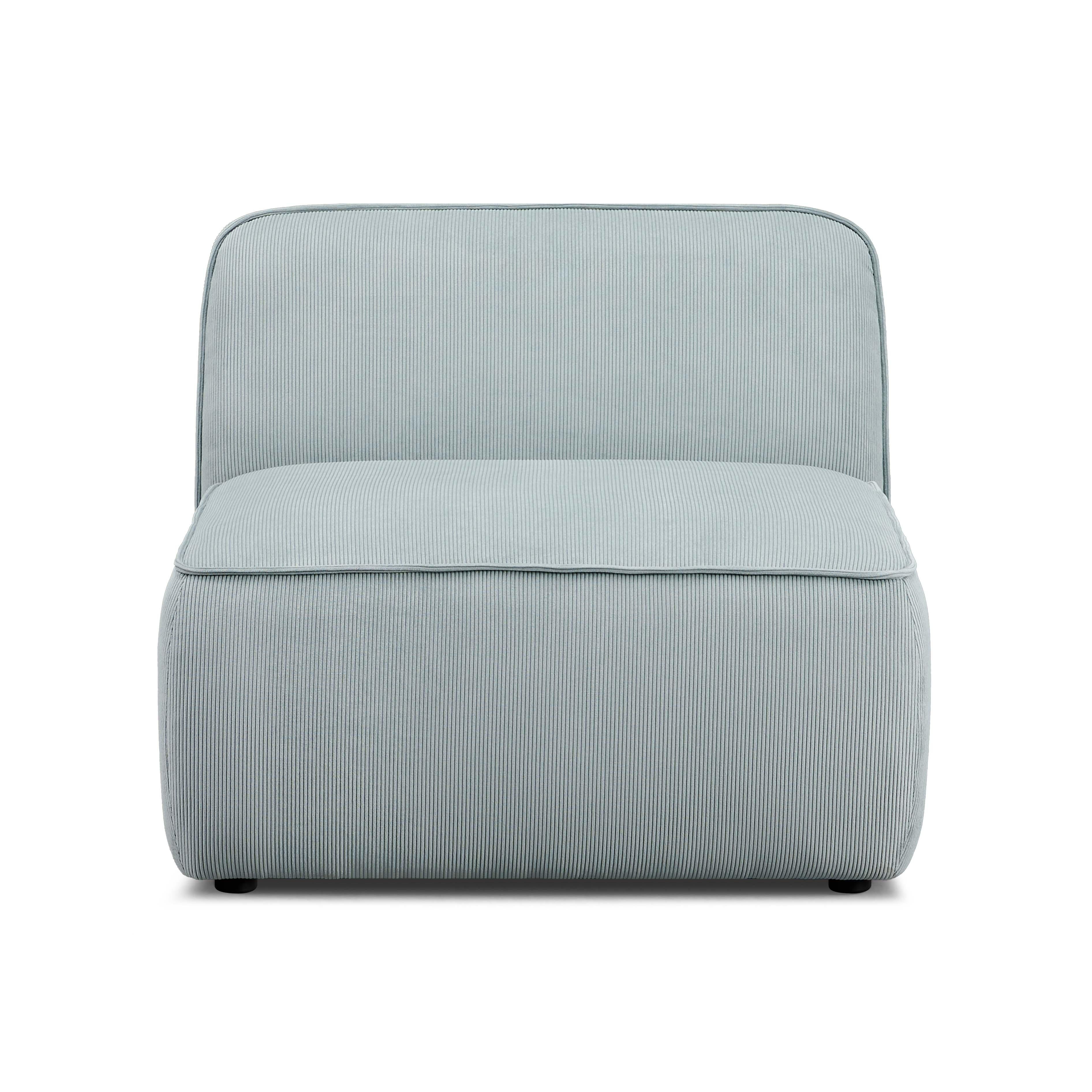 Travie Sea Foam Performance Corduroy Velvet Armless Chair