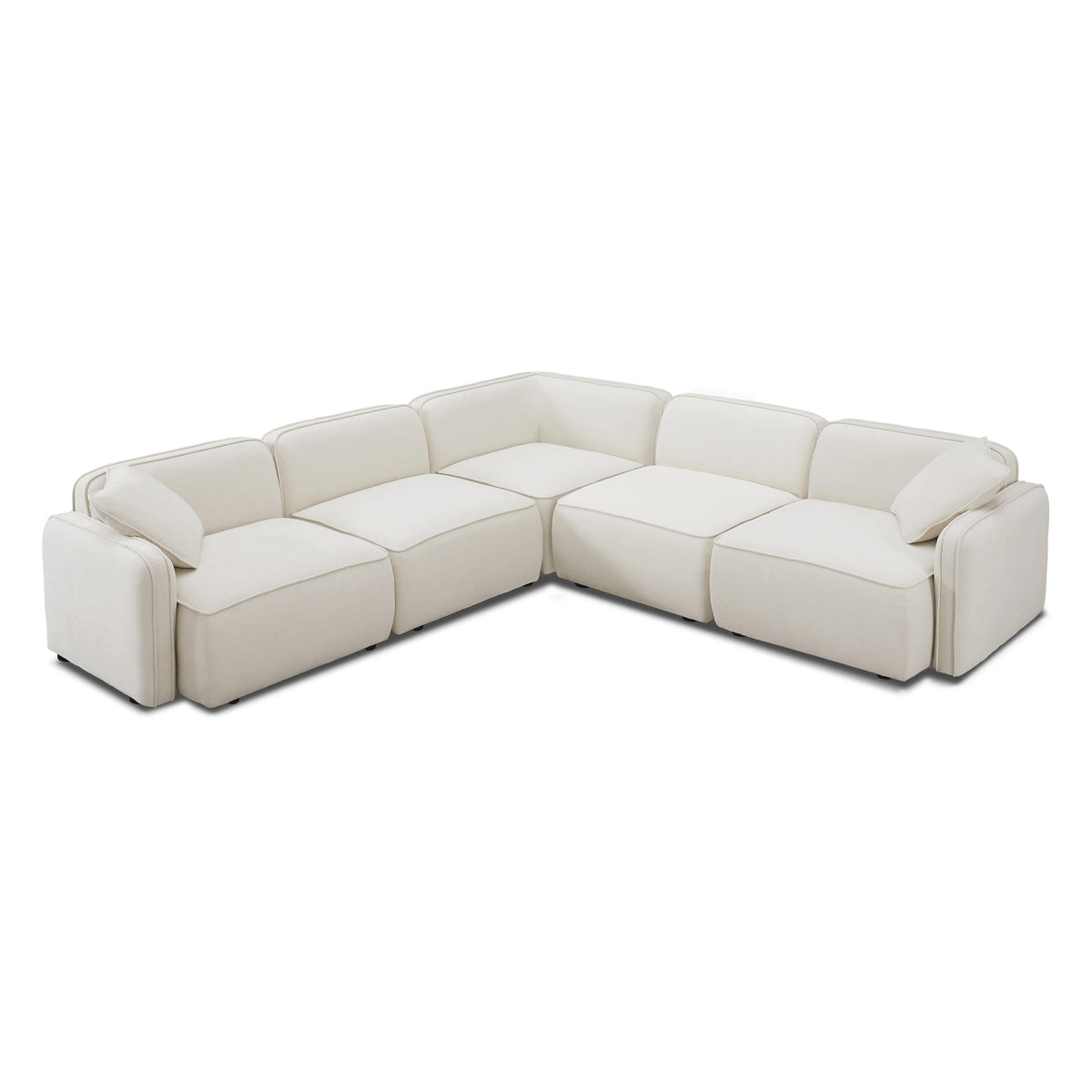Travie Sand Upcycled Linen Modular L-Sectional