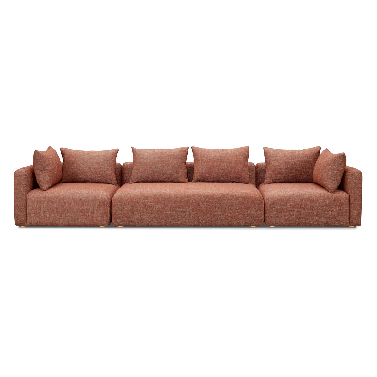 Hangover Sedona Red Textured Fabric 145" Long Sofa
