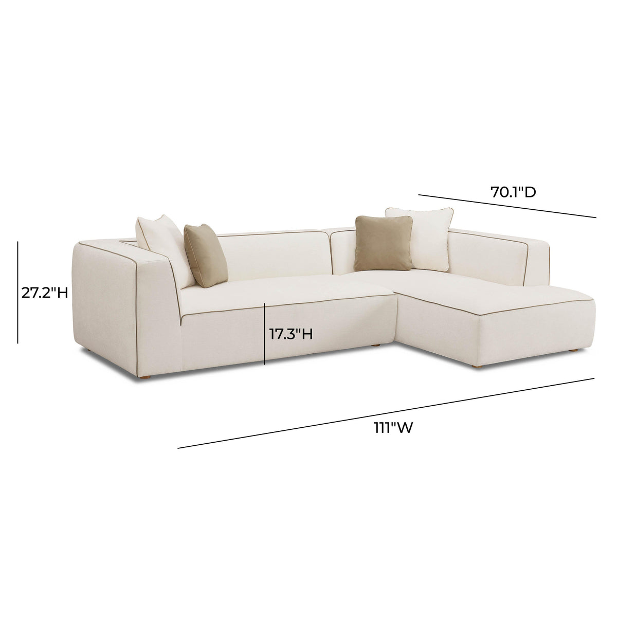 Tristine Cream Linen RAF Sectional
