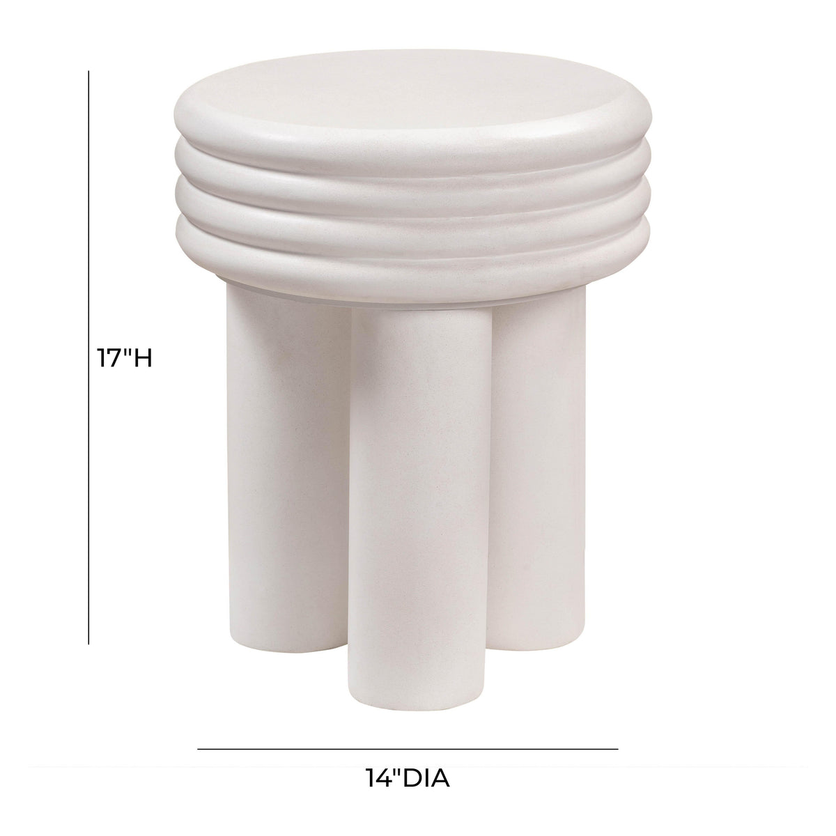 Delta Ivory Concrete Side Table - UK