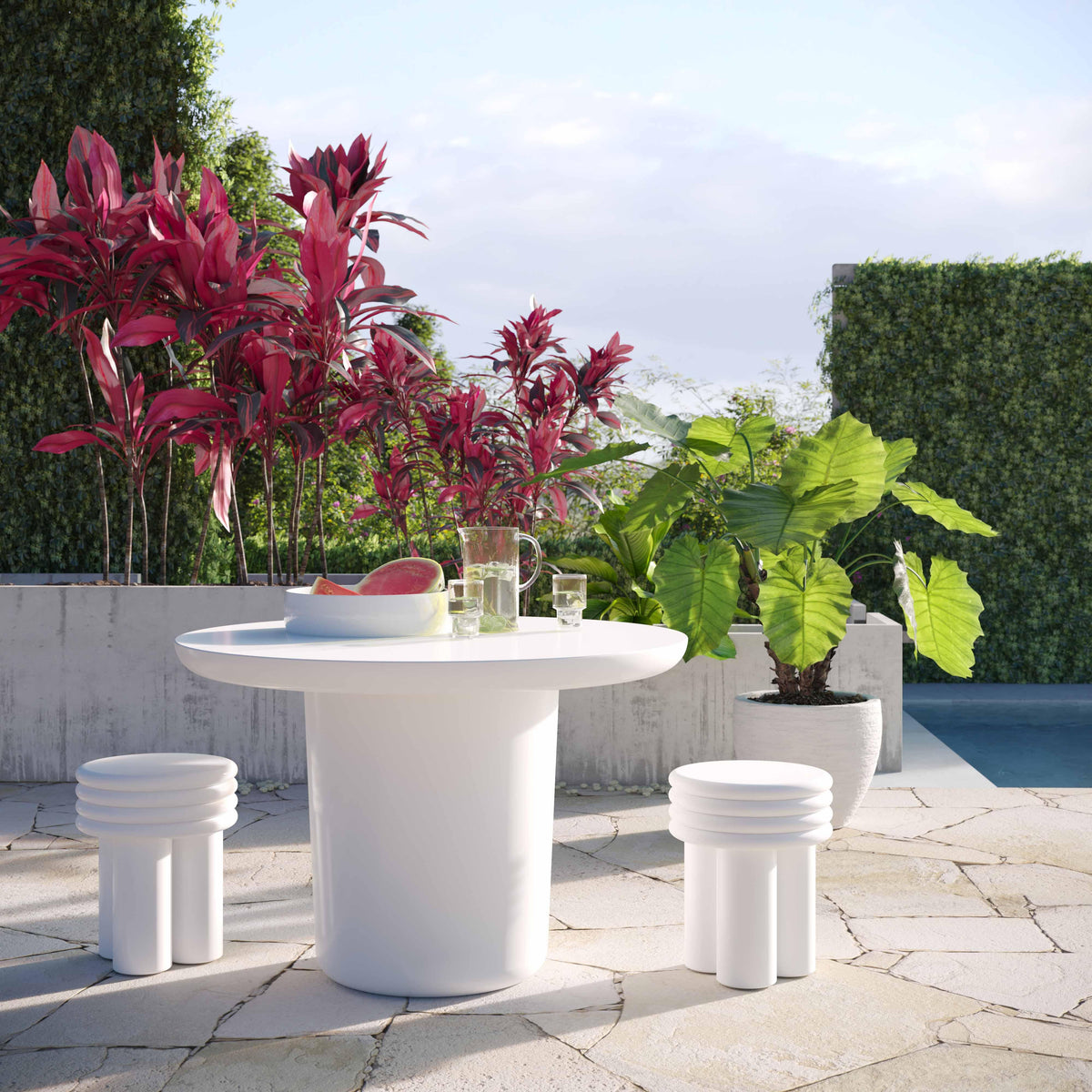 Delta Ivory Concrete Side Table - UK