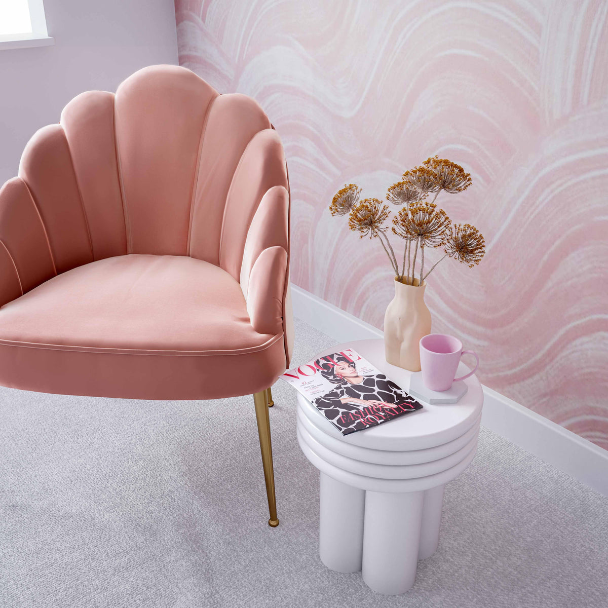 Delta Ivory Concrete Side Table - UK