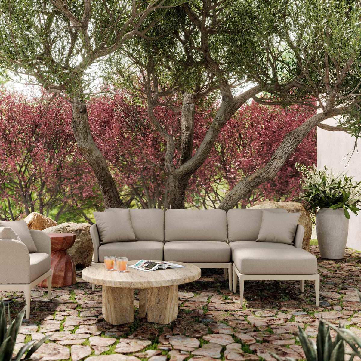 Kapri Taupe Outdoor Sectional