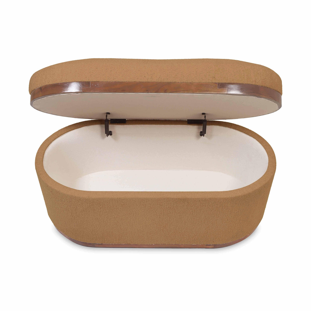 Olivier Peach Boucle Oval Storage Ottoman