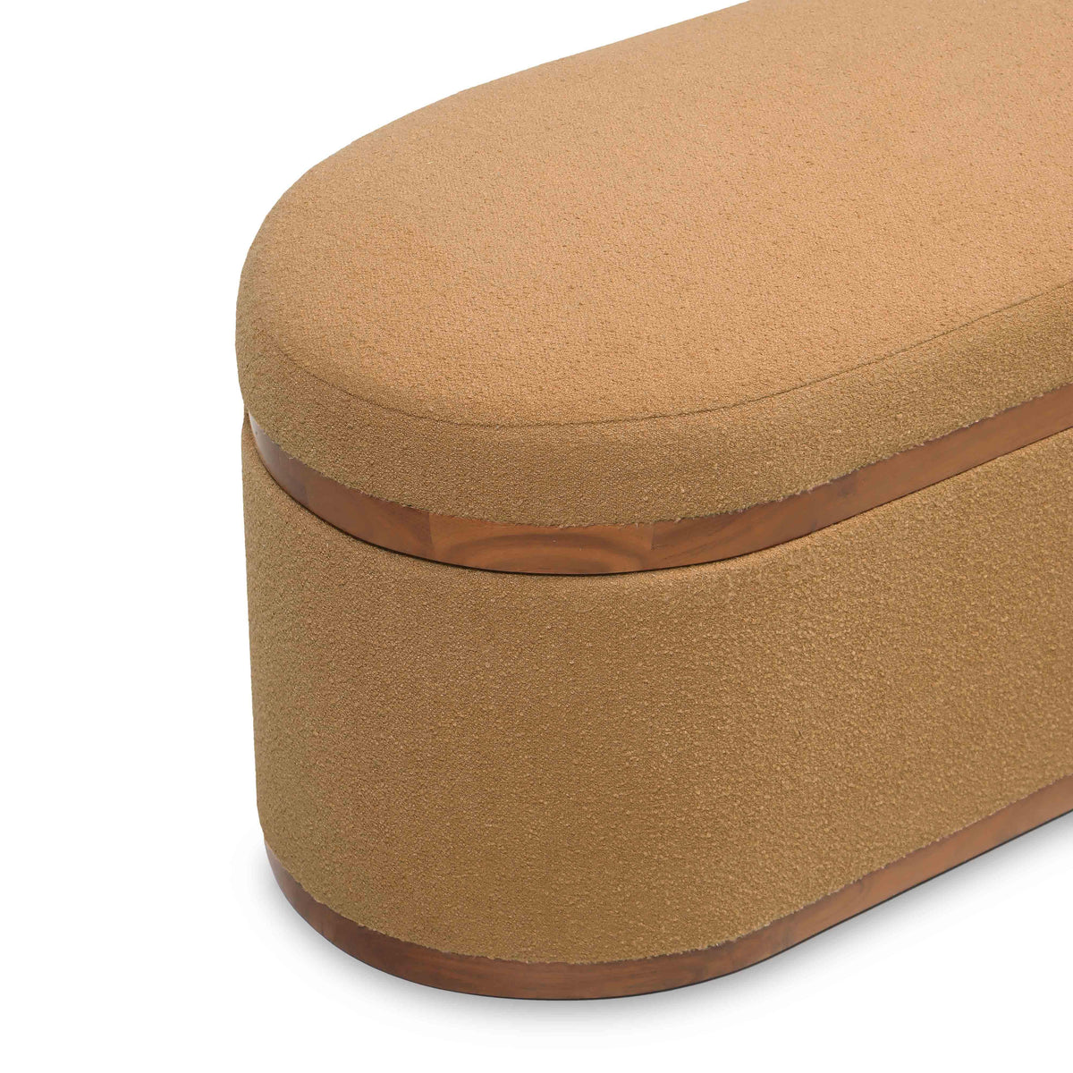Olivier Peach Boucle Oval Storage Ottoman