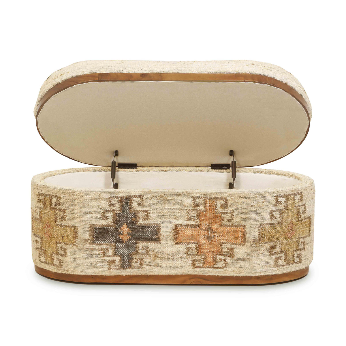 Olivier Cotton Oval Storage Ottoman