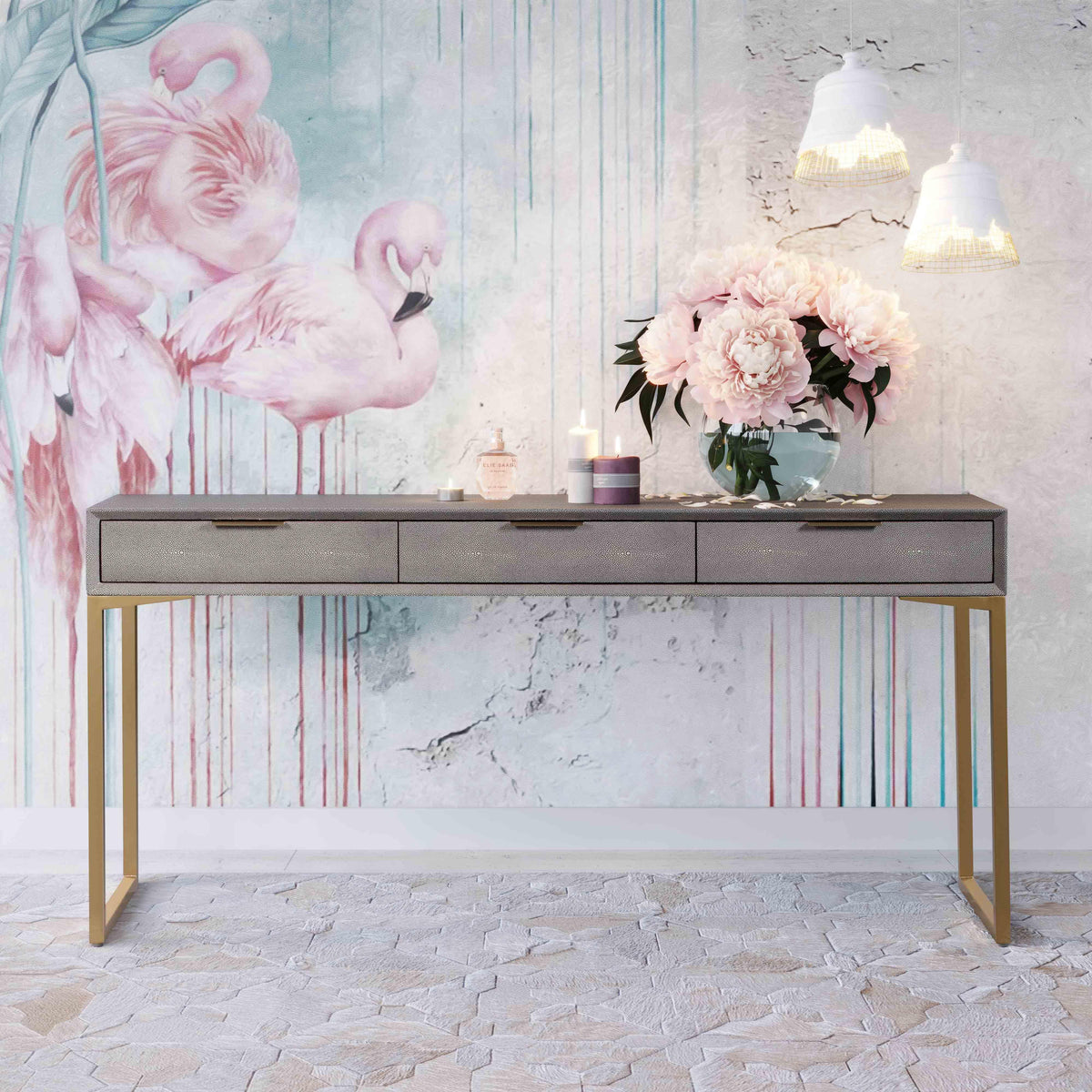 Pesce Shagreen Console Table - UK
