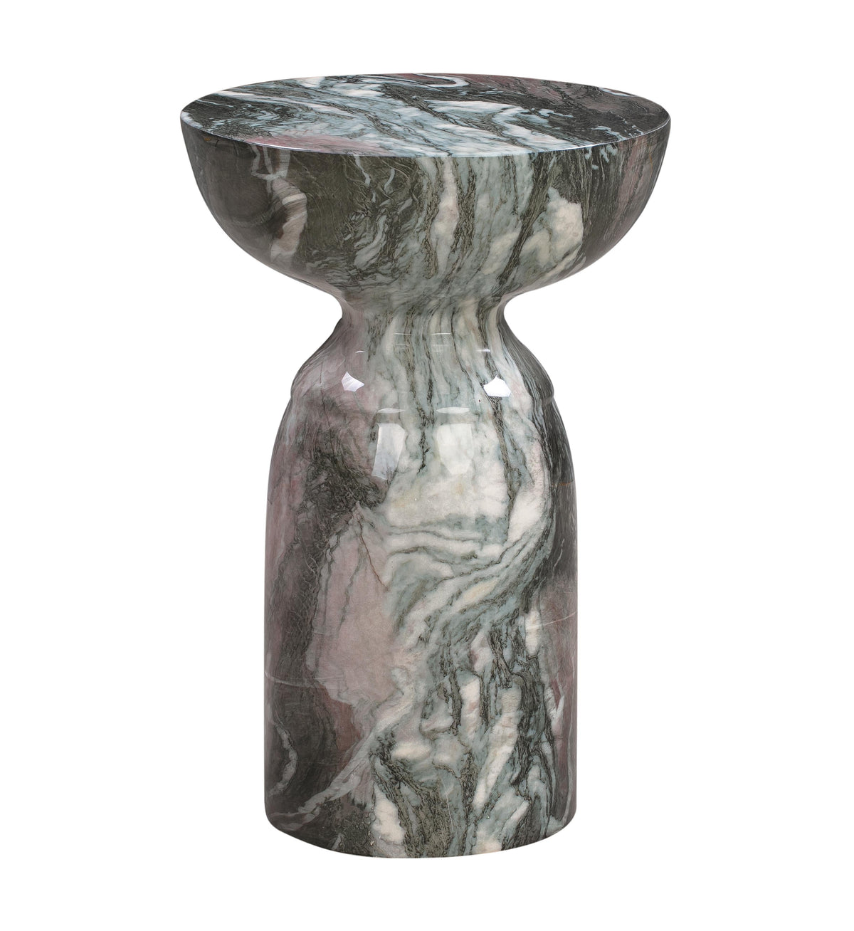 Rue Grey and Blush Marble Side Table - UK