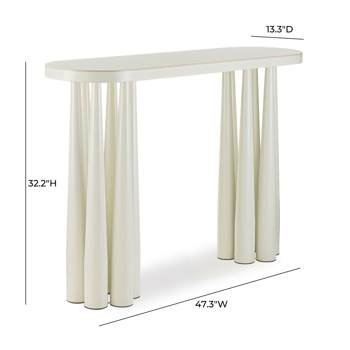 Titan Cream Glossy Console Table