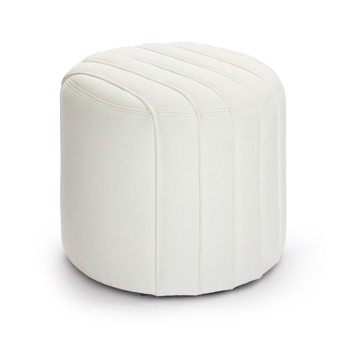Pouch Cream Chenille Ottoman