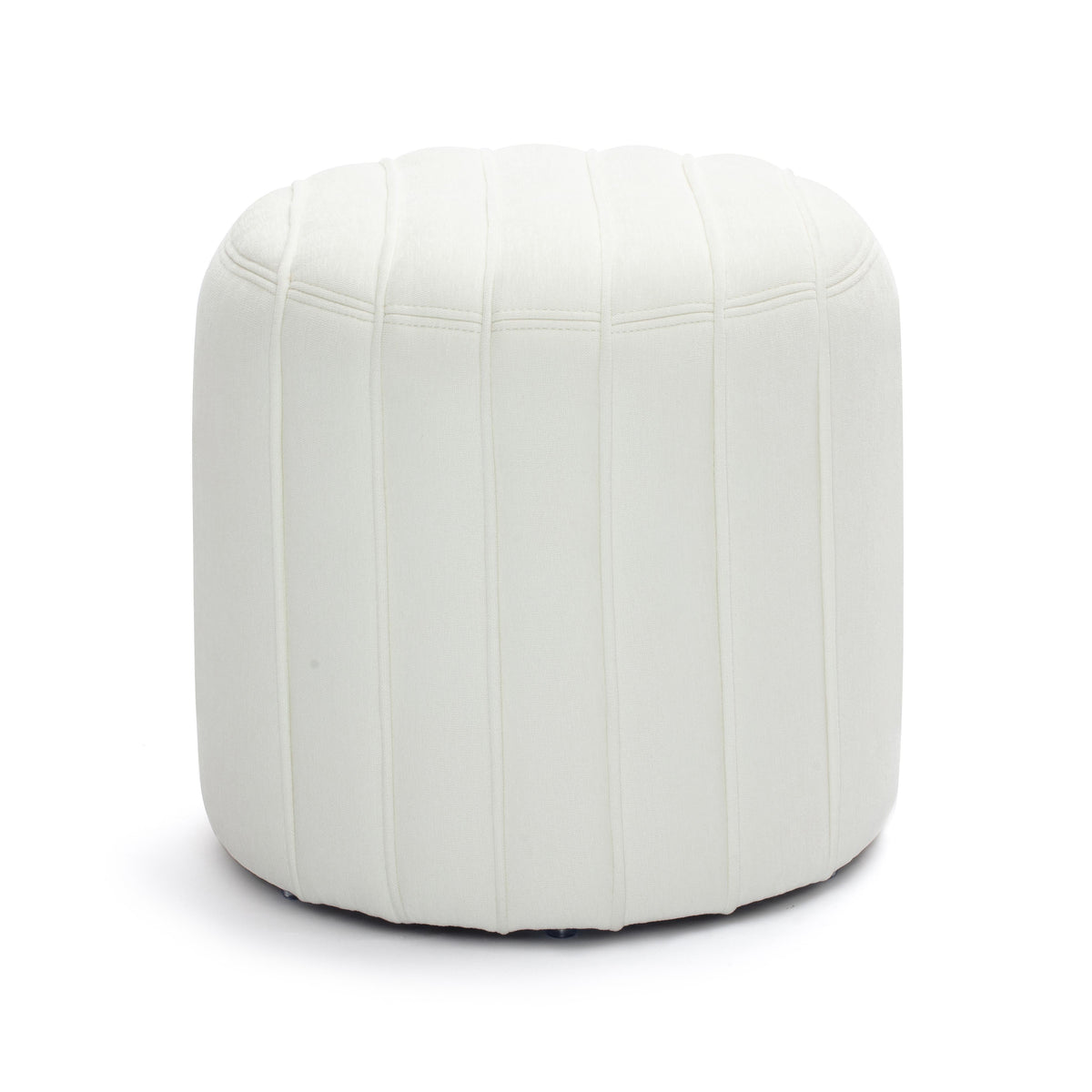 Pouch Cream Chenille Ottoman