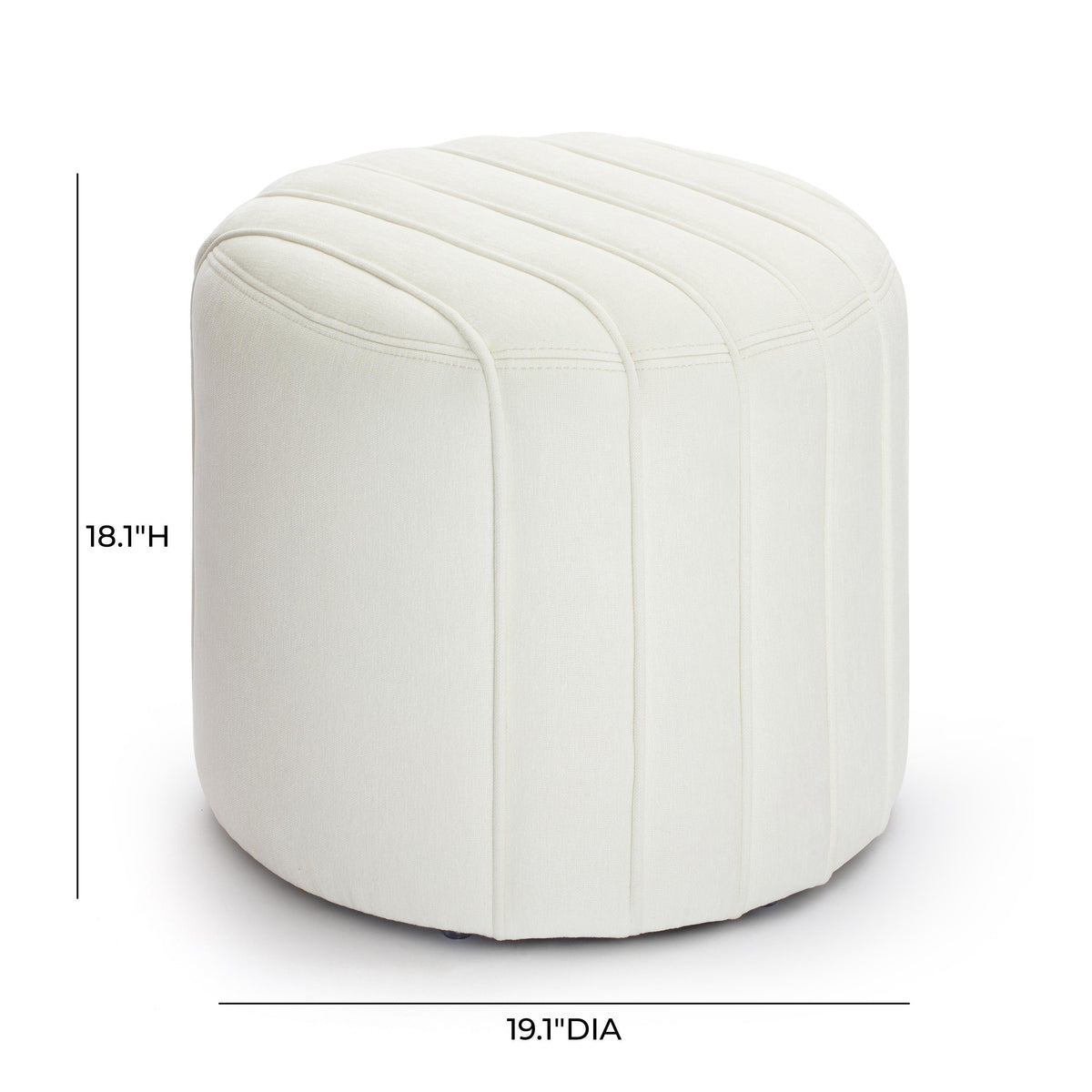 Pouch Cream Chenille Ottoman