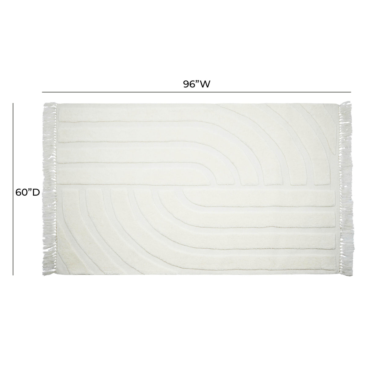 Loop White 5' x 8' Area Rug