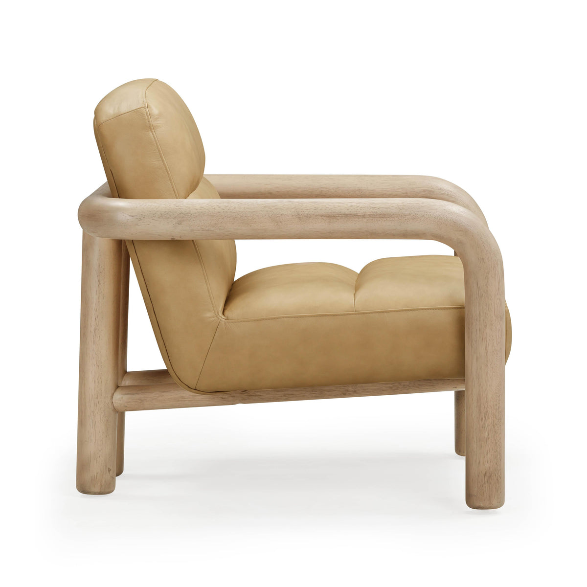 Bekah Tan Genuine Leather Accent Chair