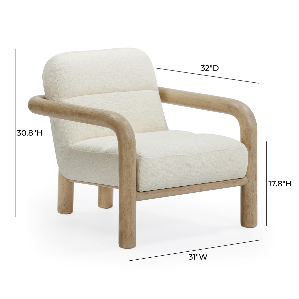 Bekah Cream Texture Weave Accent Chair