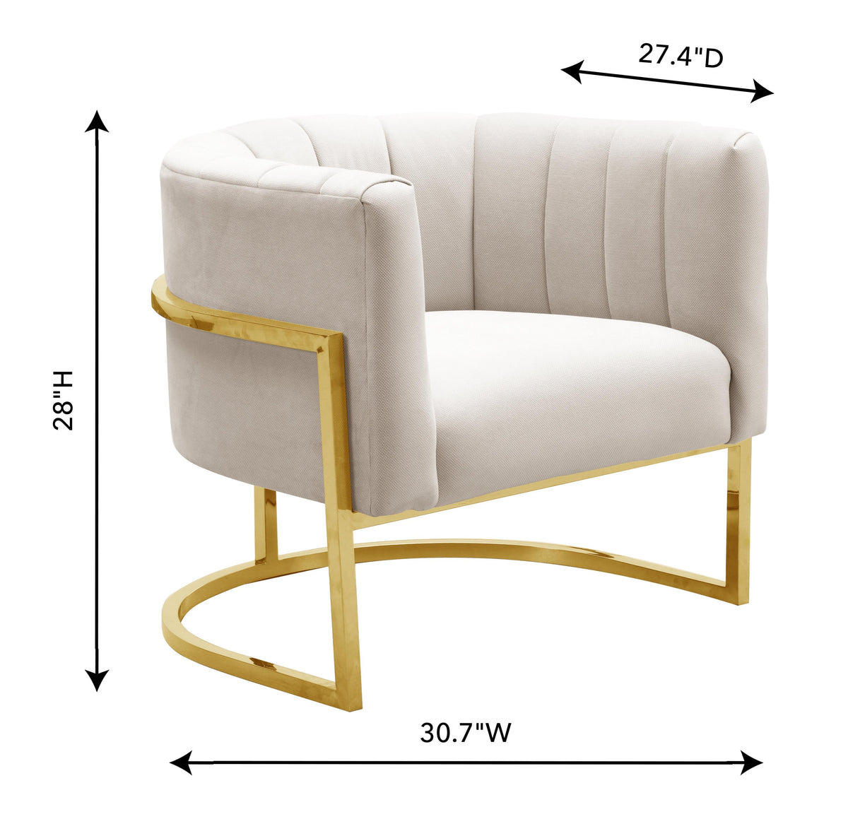 Magnolia Spotted Cream Chair with Gold - UK
