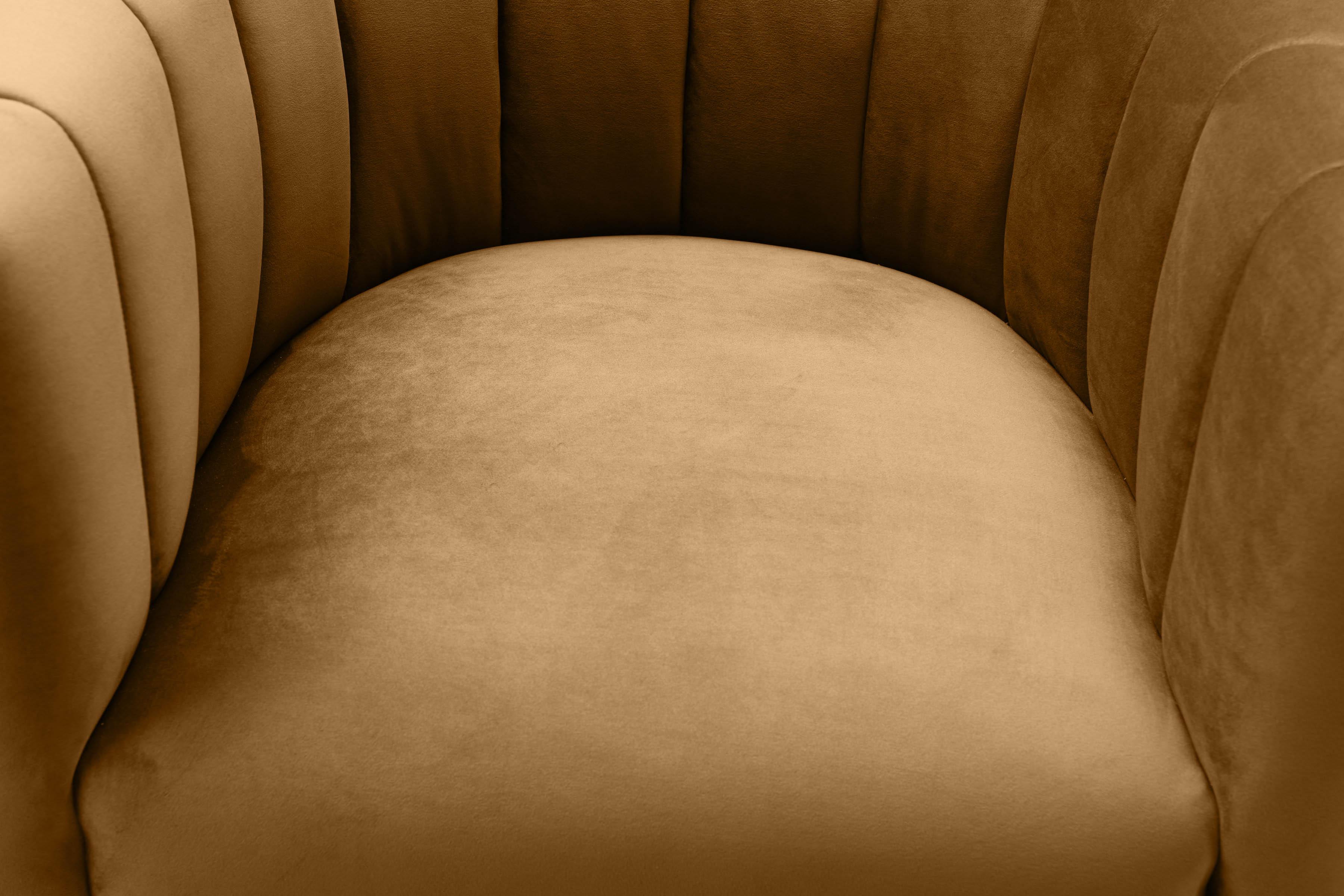 Magnolia Cognac Velvet Chair - UK