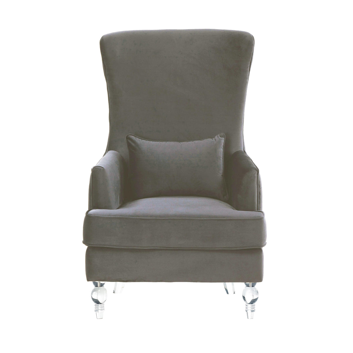 Aubree Tall Chair with Acrylic Legs - Grey