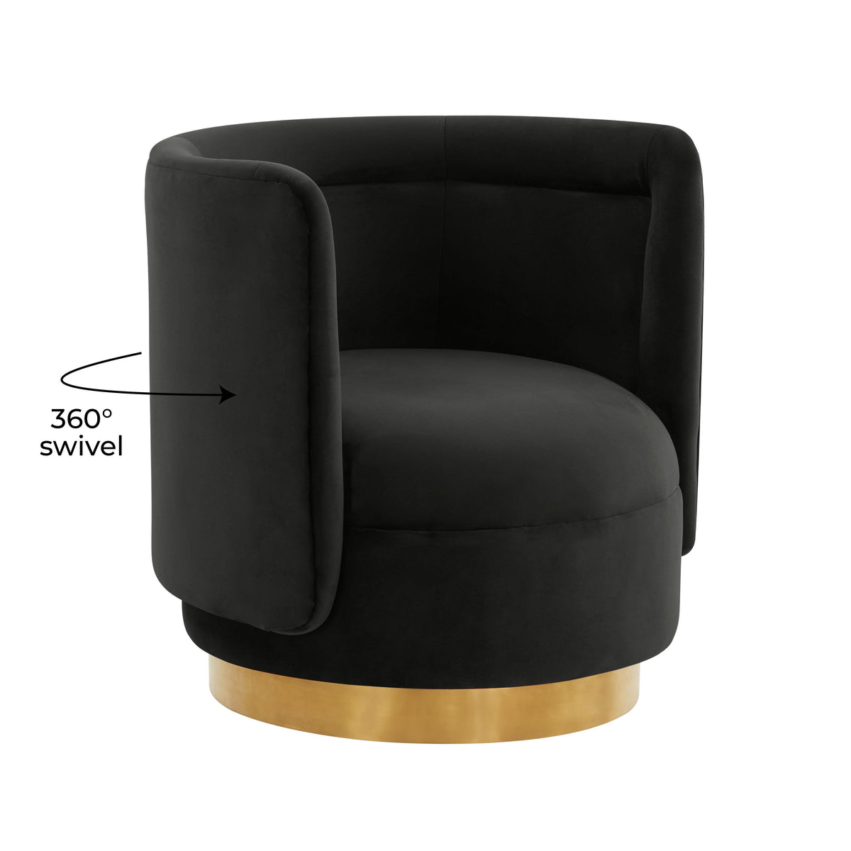 Remy Black Velvet Swivel Chair - UK