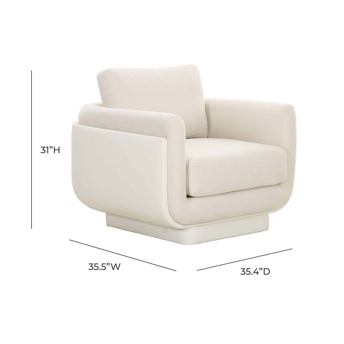 Rhonnie Cream Monotone Armchair - UK