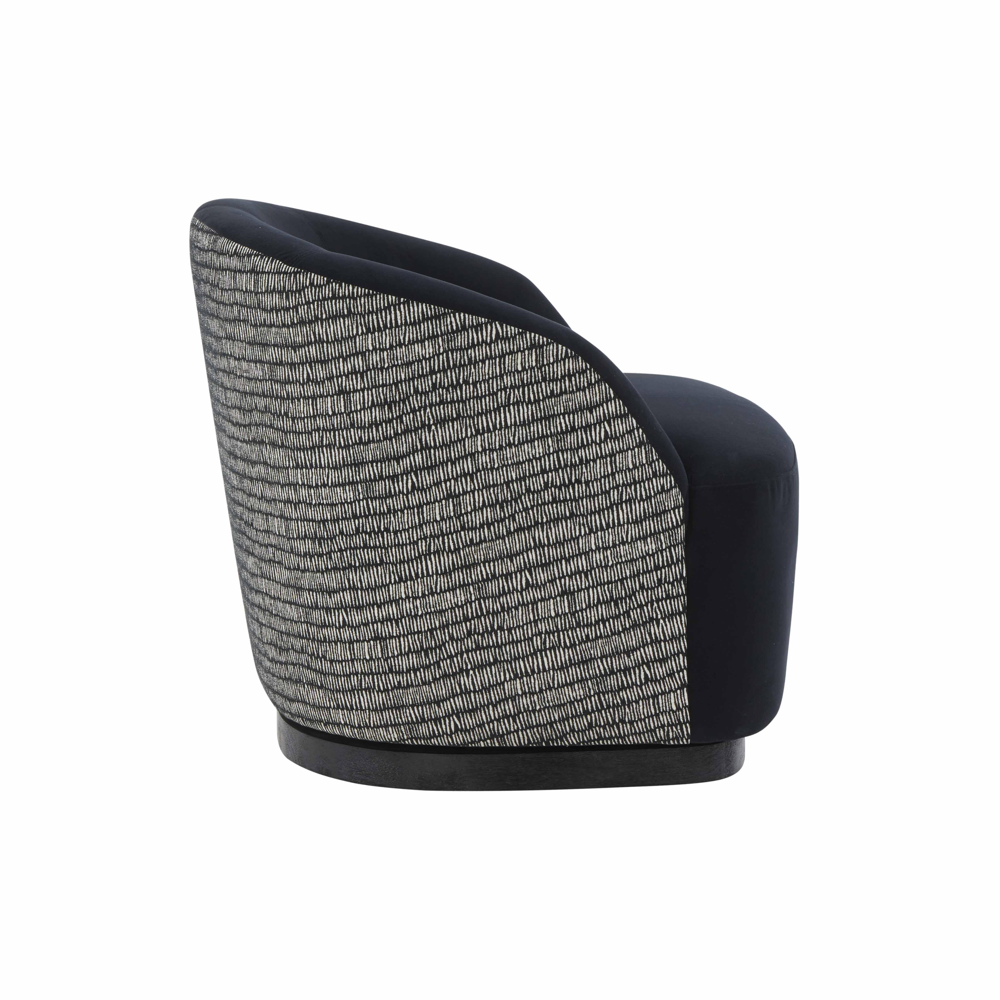 Reese Black Velvet Swivel Chair - UK