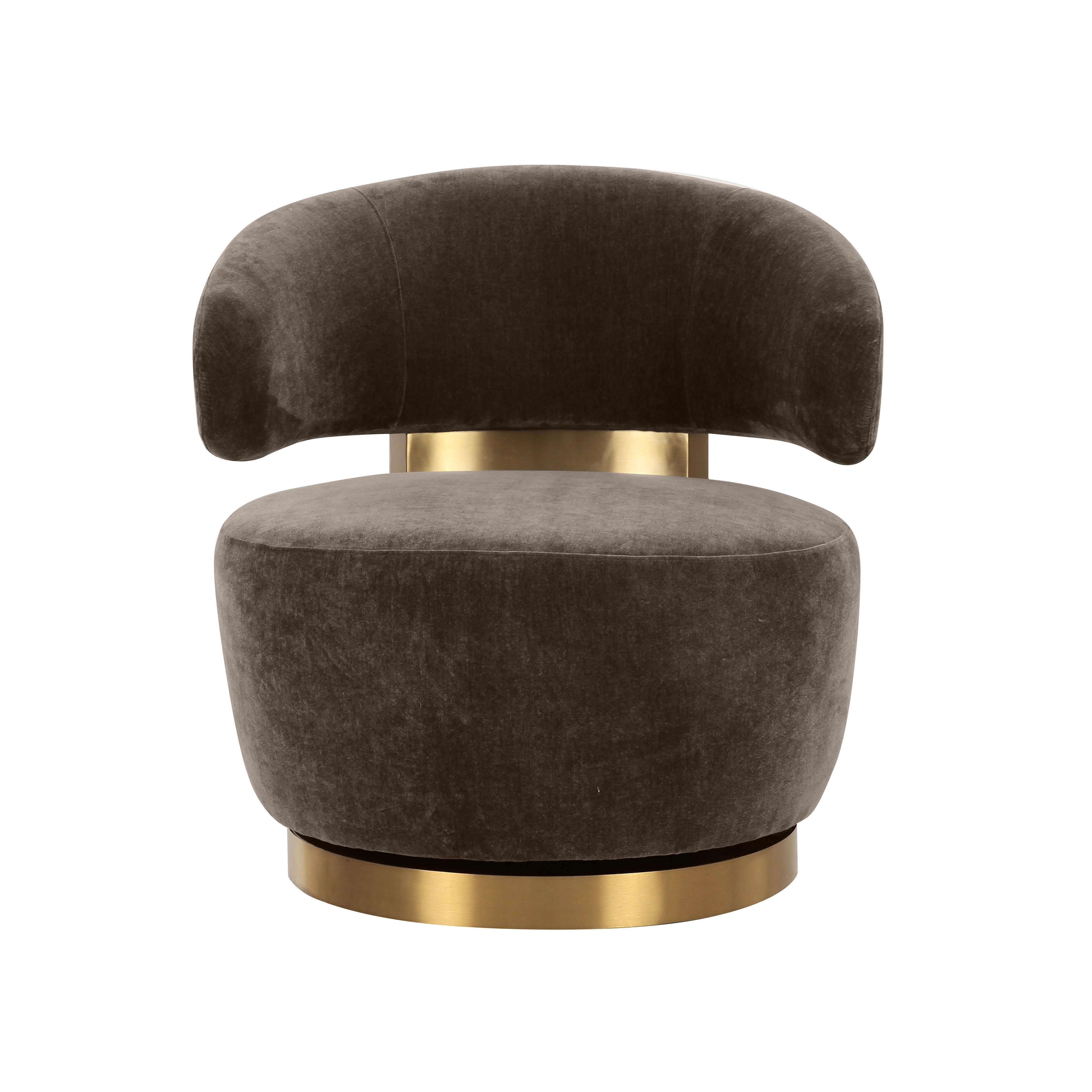 Austin Chocolate Brown Recycled Fabric Swivel Chair - UK