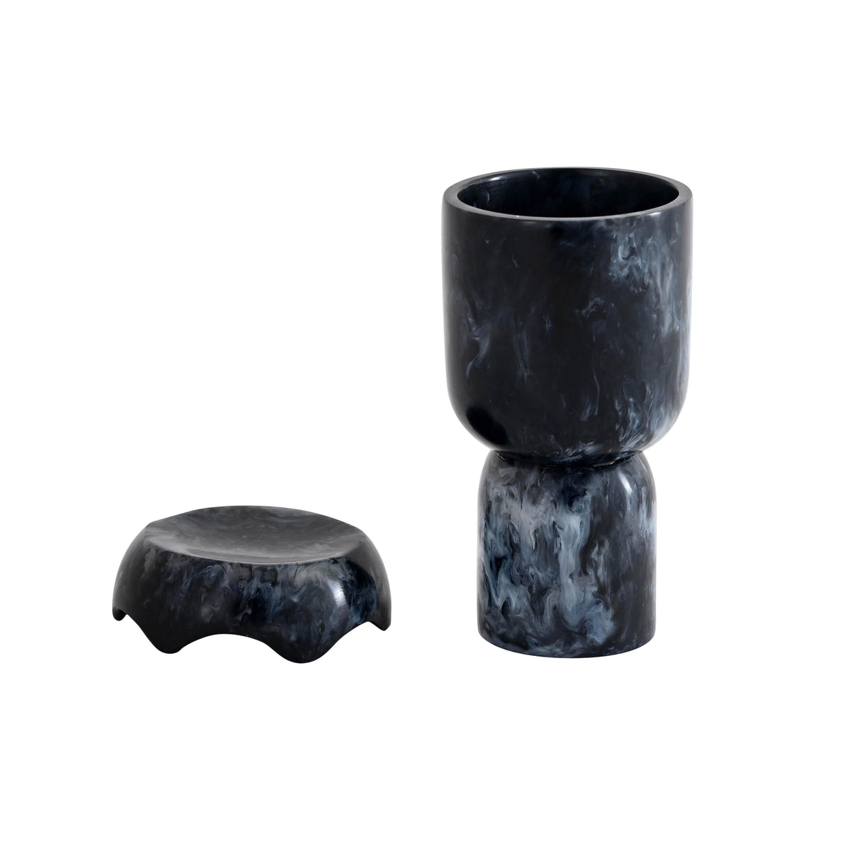 Platform Black Swirl Resin Kiddush Cup