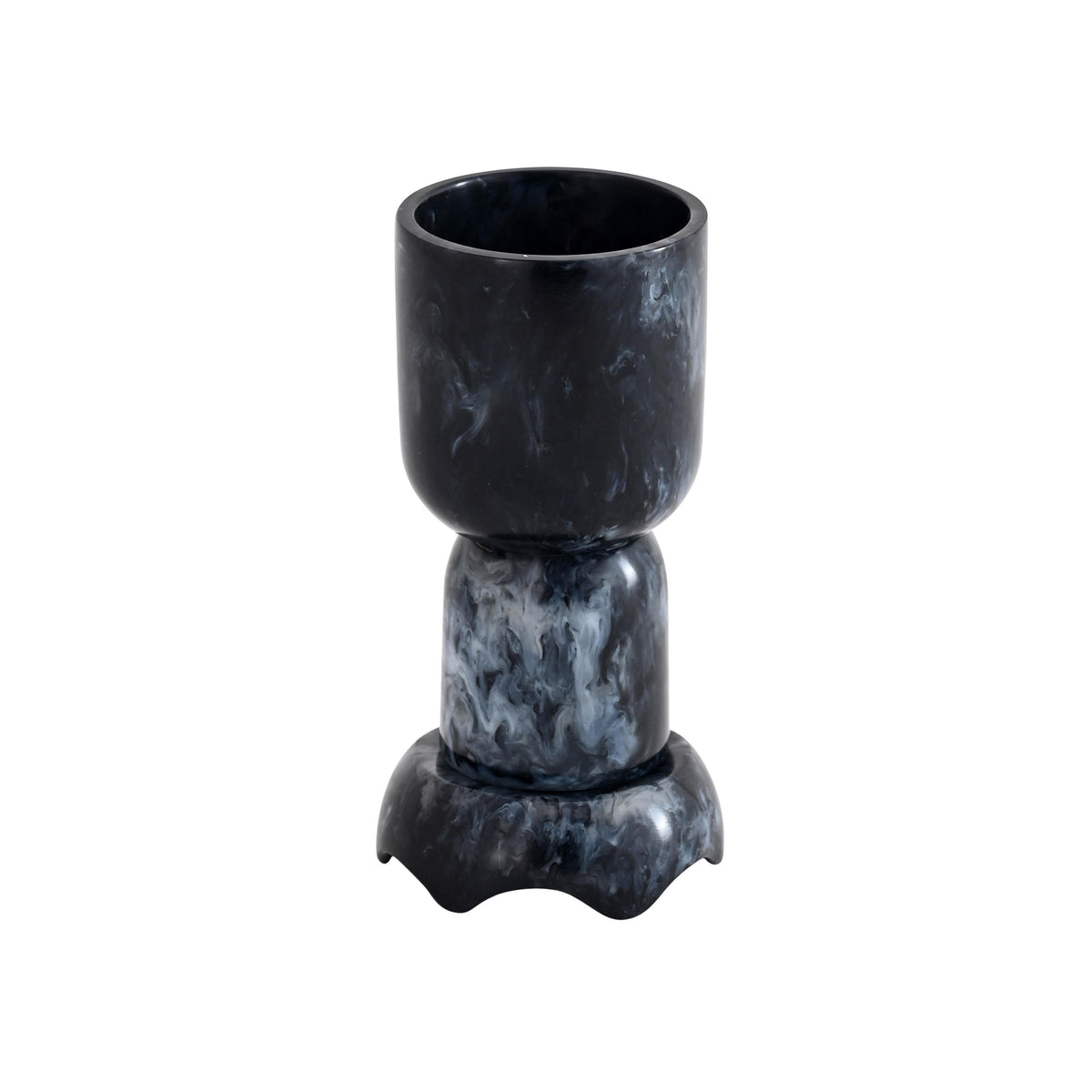 Platform Black Swirl Resin Kiddush Cup