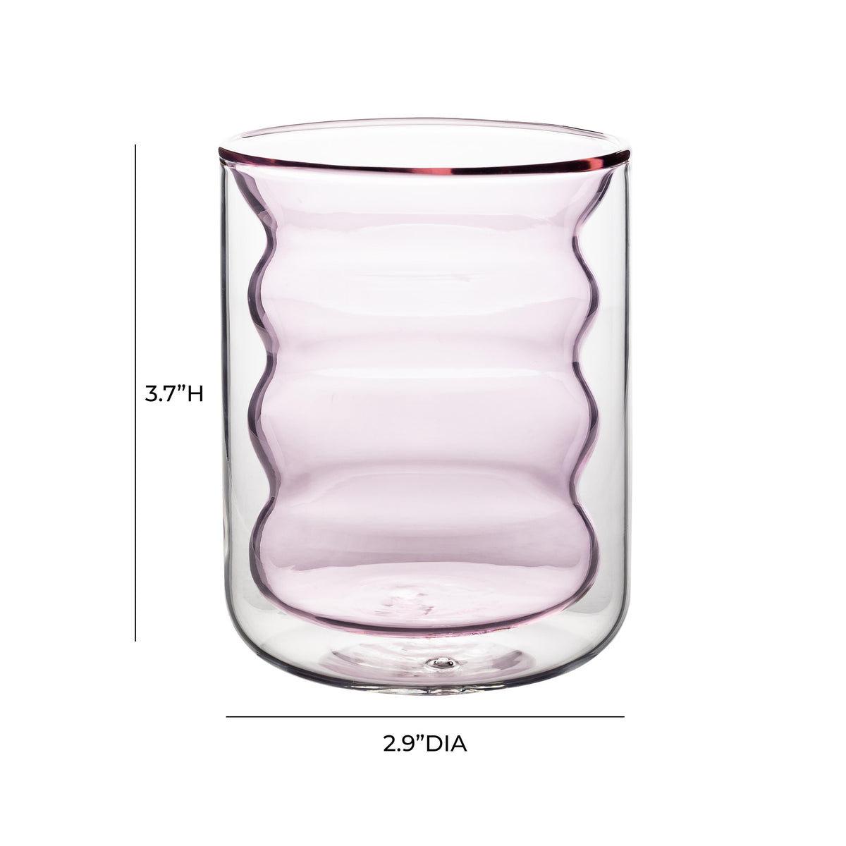 Waves Blush Water Glass - Set of 4