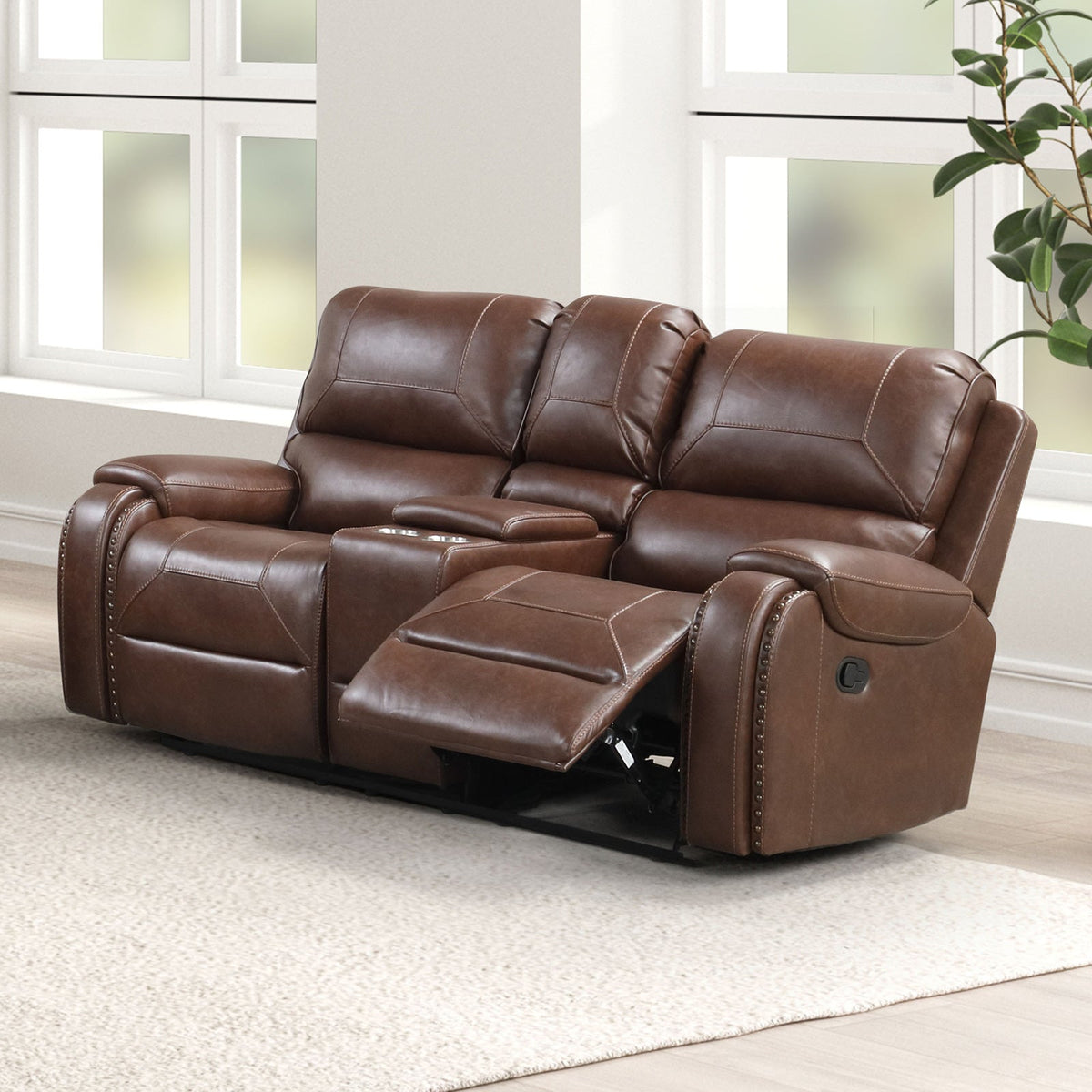 Tepic Brown Transitional Reclining Living Room Set