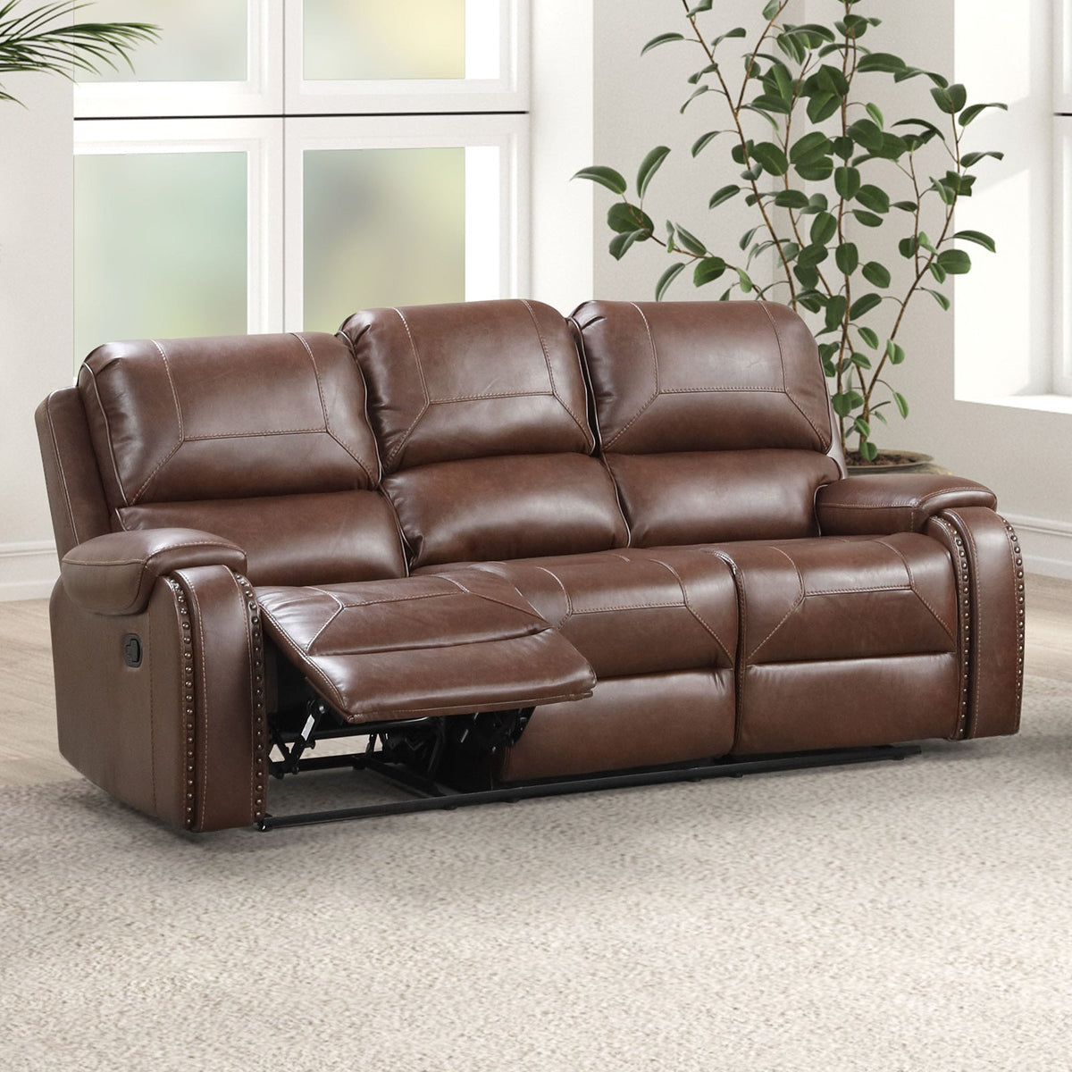 Tepic Brown Transitional Reclining Living Room Set