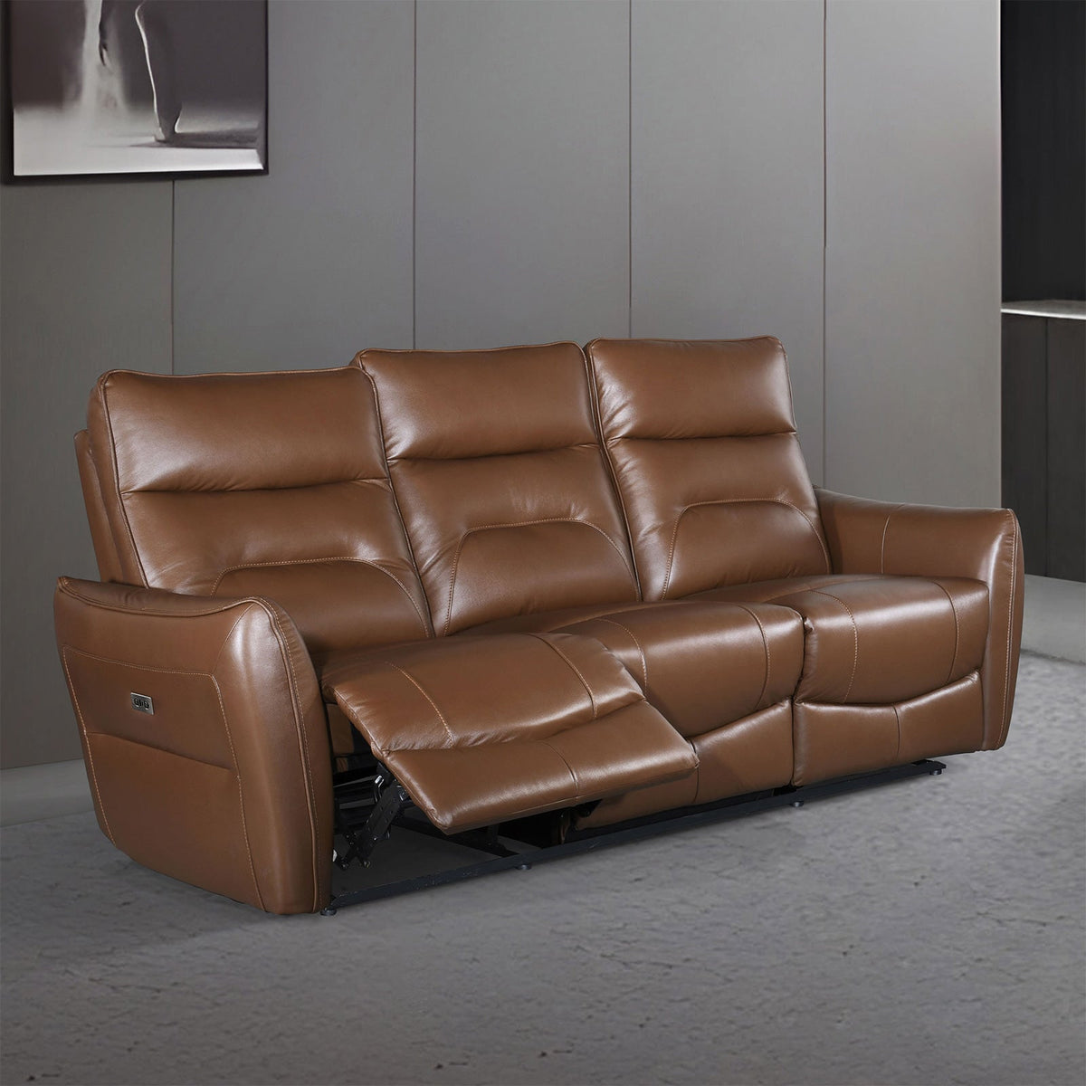 Terentius Caramel Brown Contemporary Power Reclining Living Room Set