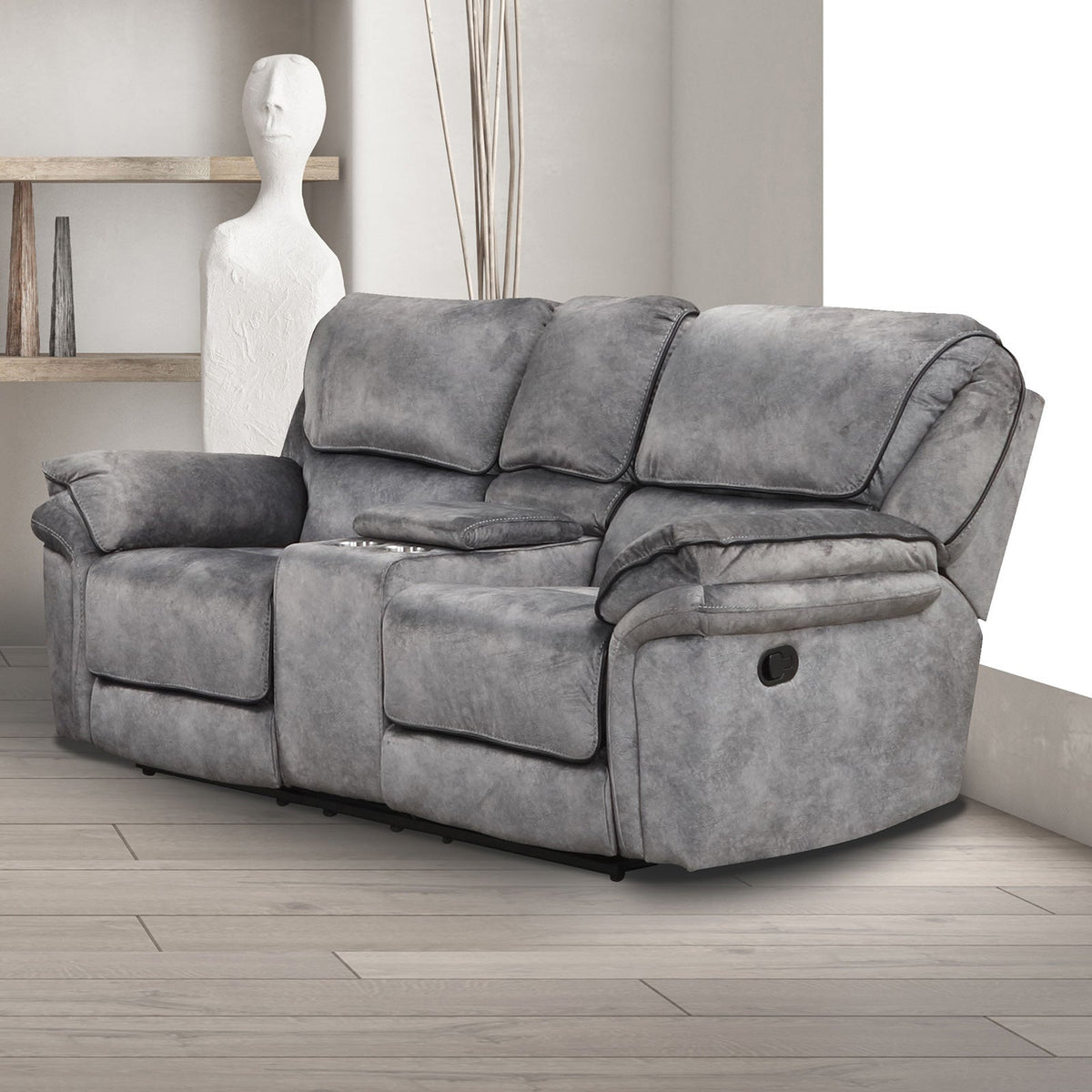 Themis Gray Transitional Reclining Living Room Set