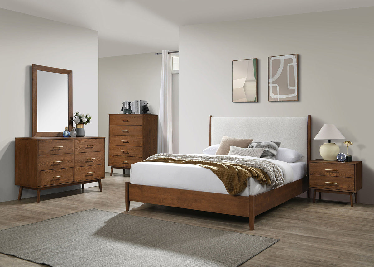 Thusis Walnut/Beige Queen Bed