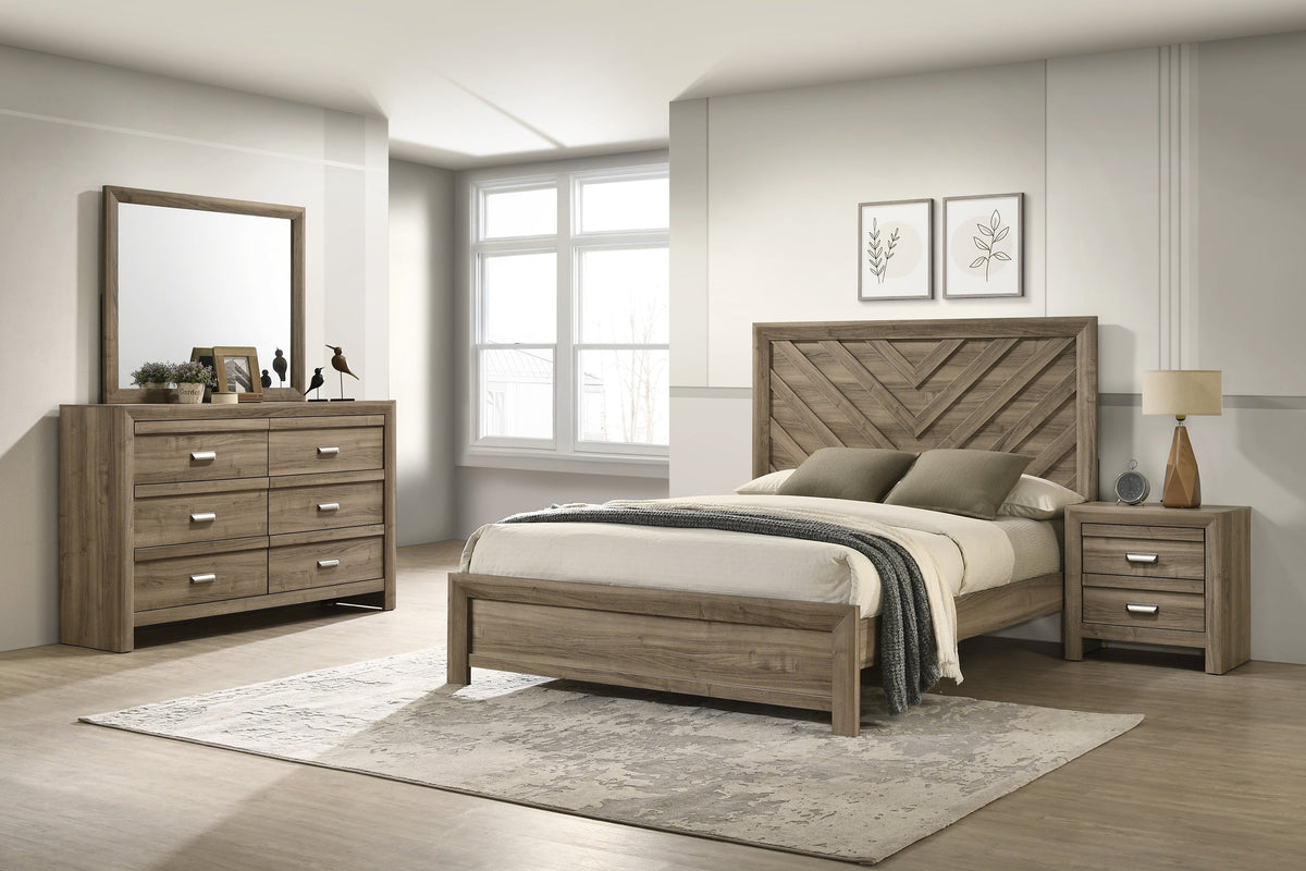 Valor Light Brown Full Panel Bed
