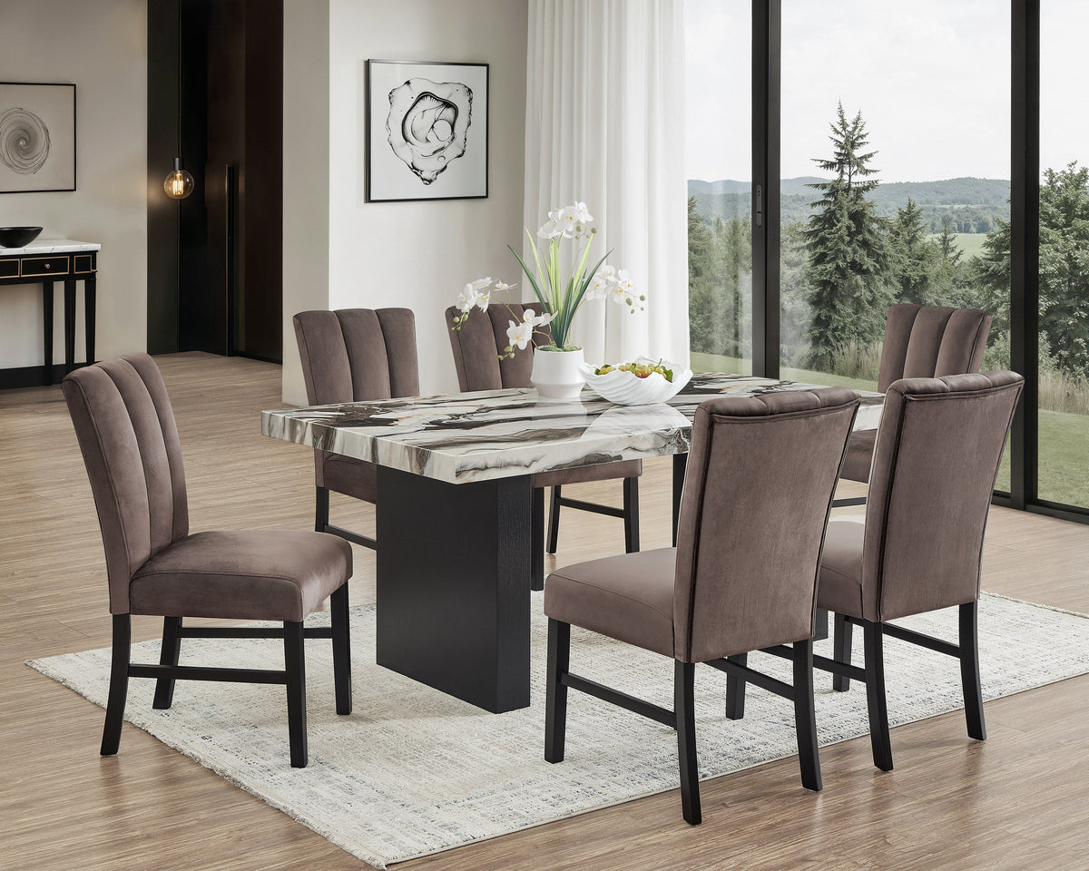 Vega Black/Brown Side Chair, Set of 2