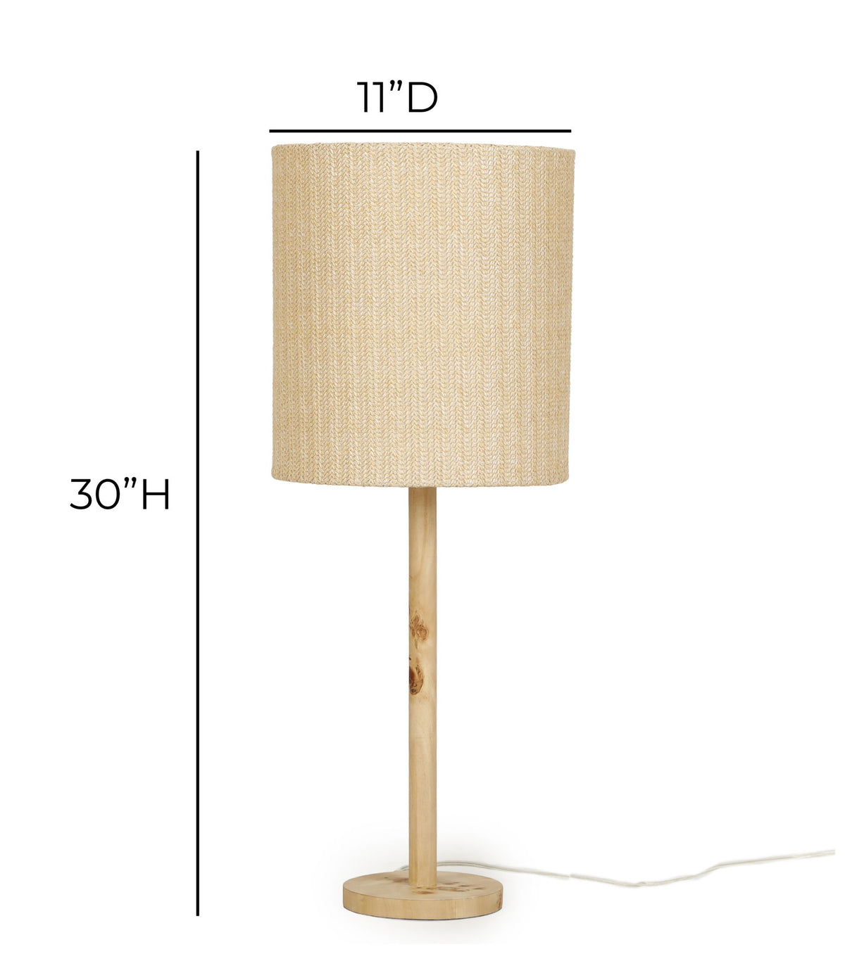 Lamia - Burl and Raffia Designer Table Lamp - Natural