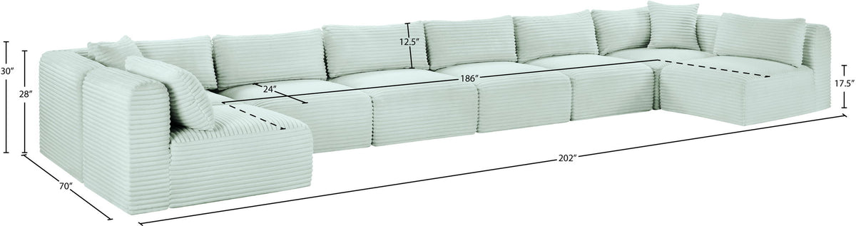 Shaggy - 8 Piece Modular U-Shaped Armless Sectional