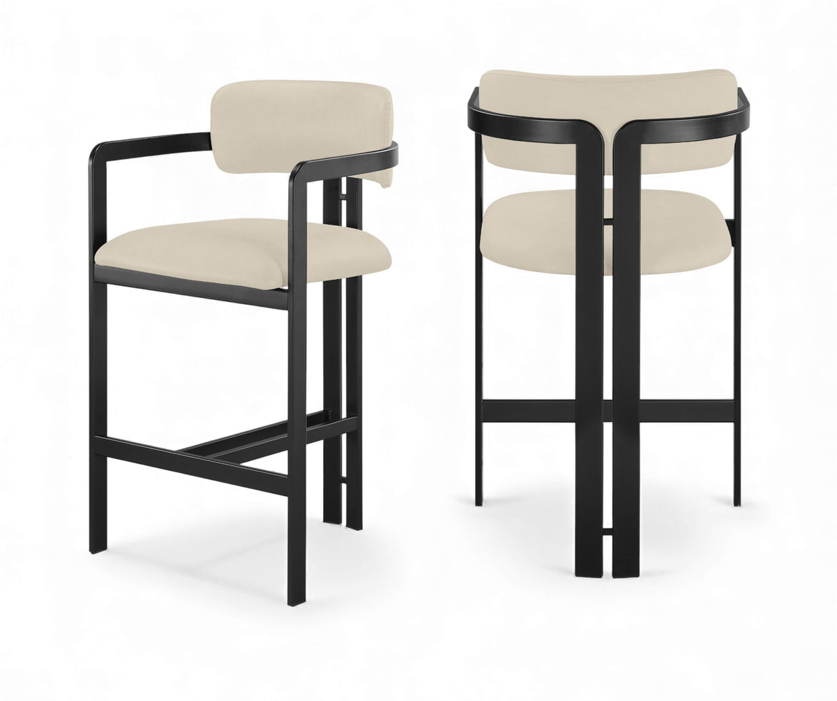 Aurum - Vegan Leather Upholstered Counter Stool With Graphite Black Base