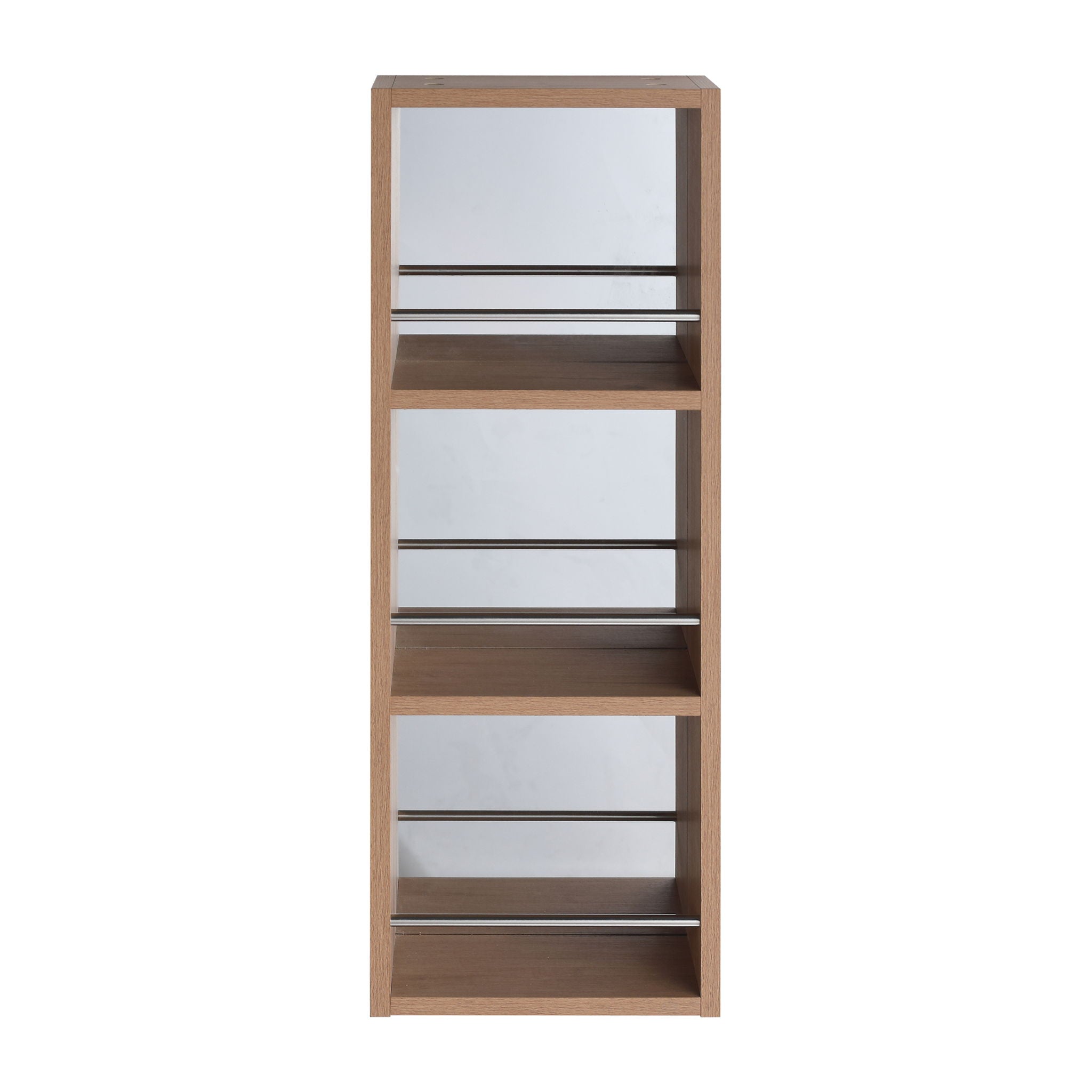 10" Wall Mounted Mirror Cabinet With Storage, Mirror - Imitative Oak