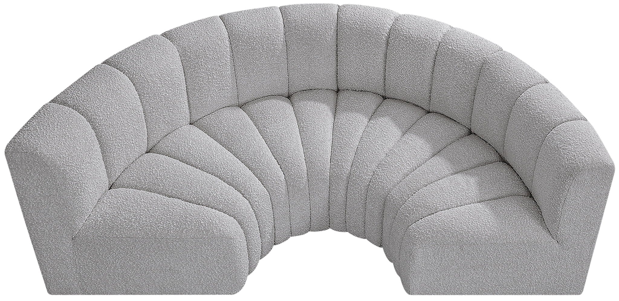 Arc - Boucle Fabric 4 Piece U-Shaped Modular Sofa